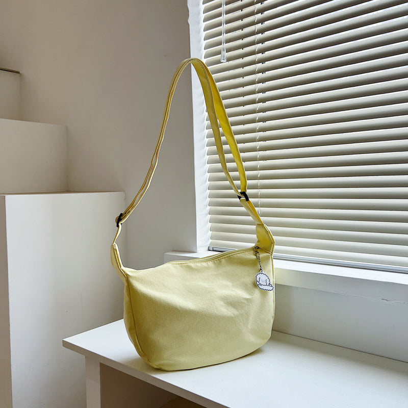 Dumpling Bag Men and Women Korean Shoulder Simple Pure Color Japanese Girl Students' Crossbody Bag