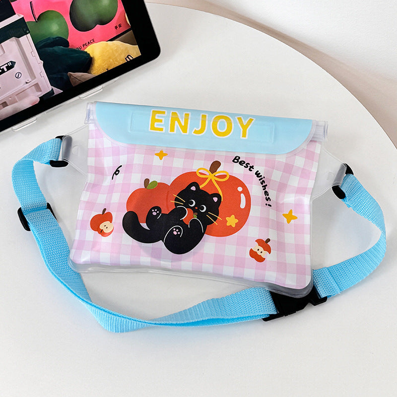 Cute Cartoon Waterproof Phone Pouch with Floating Design for Swimming, Hiking, and Outdoor Adventures