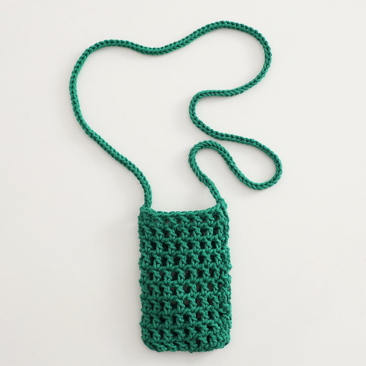 Handmade Crochet Crossbody Phone Bag with Hollow Design for Casual Everyday Use
