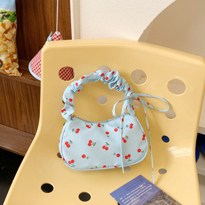 Fresh Sweet Handbags Women 2025 New Fashion Flower Nylon Shoulder Bag Fashion Underarm Bag