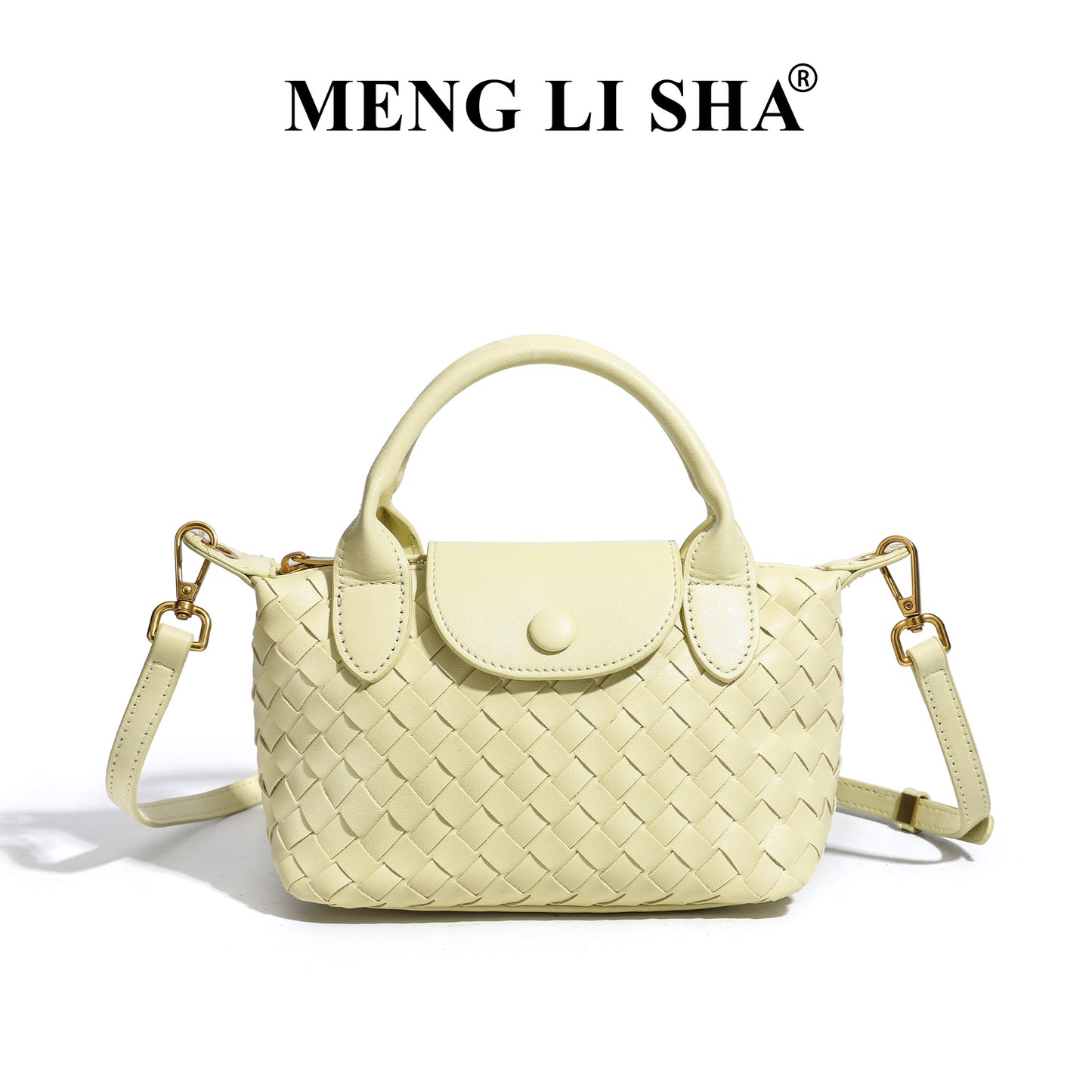 Woven Bag Women's Fashion Longchamps Bag Trendy One-Shoulder Crossbody Dumpling Bag Commuter's All-Matching Portable Small Square Bag