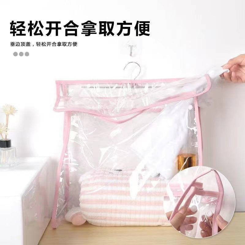 Waterproof Transparent Shower Hanging Bag with Touchscreen Phone Pocket for Bathroom Storage