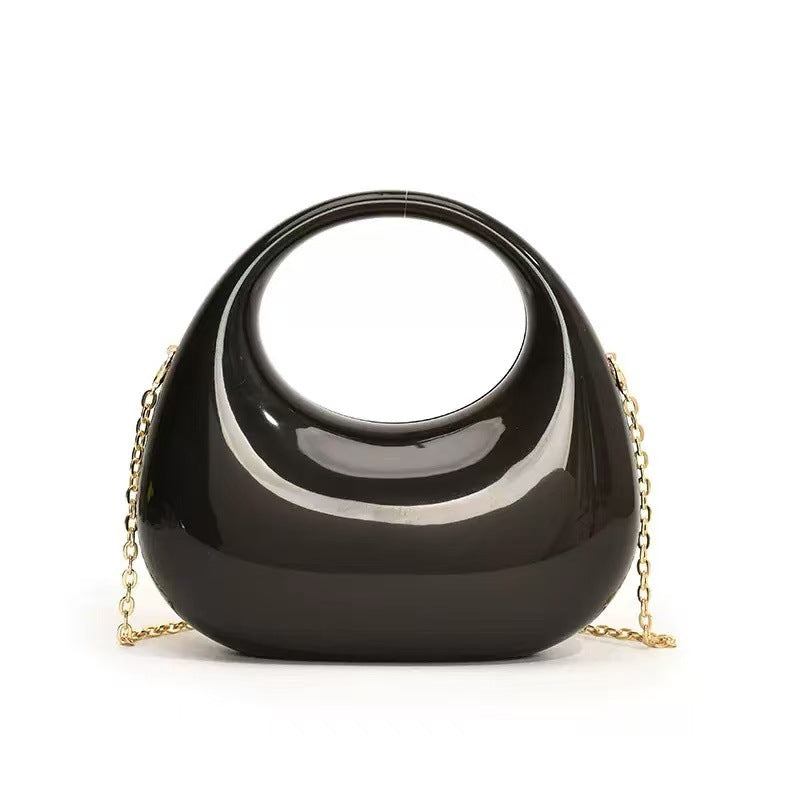 Stylish Acrylic Clutch Bag with Chain Strap for Evening Events and Daily Use