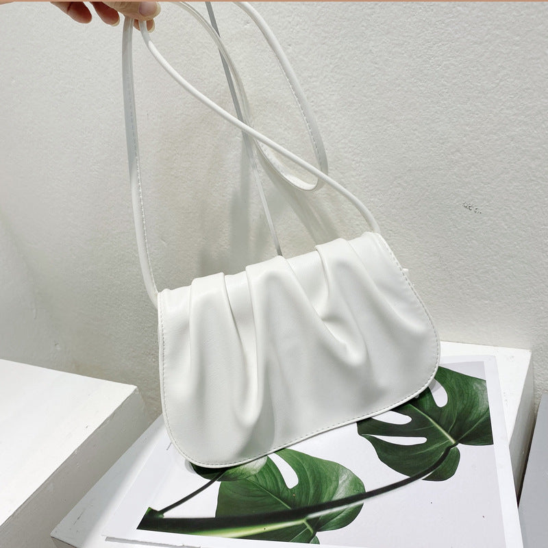 2025 Trendy Pleated Crossbody Bag for Women, Fashionable Small Square Shoulder Bag with Magnetic Closure and Inner Pockets