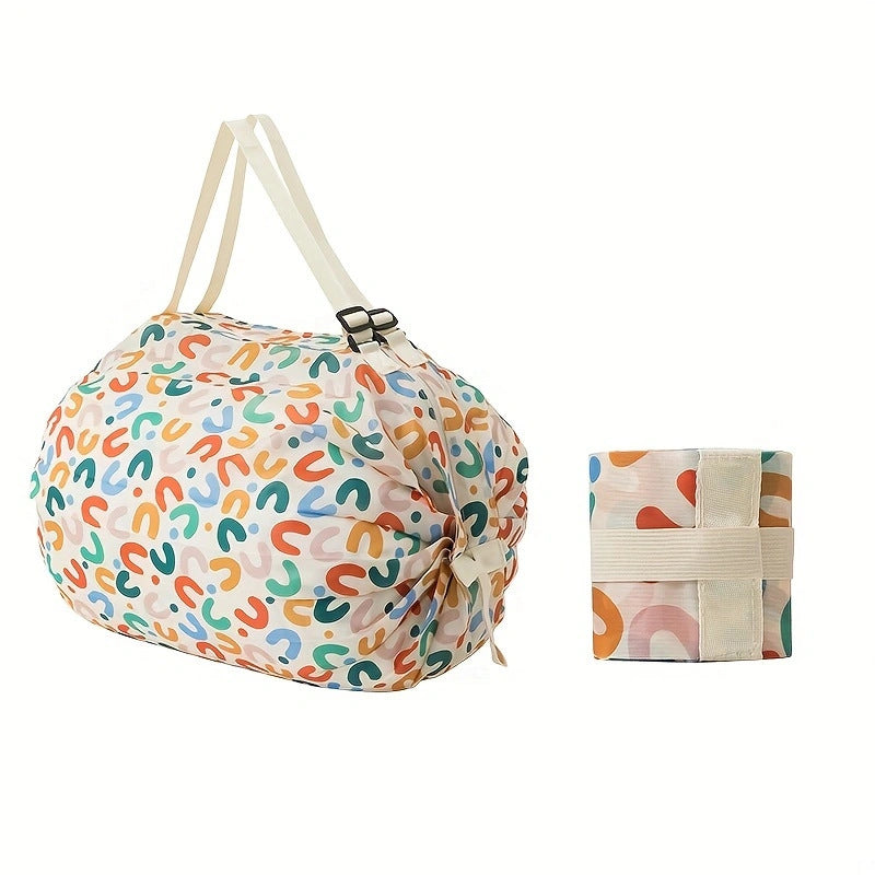 Foldable Supermarket Shopping Bag Women's Travel Sling Bag Portable Large Eco-friendly Shopping Handbag
