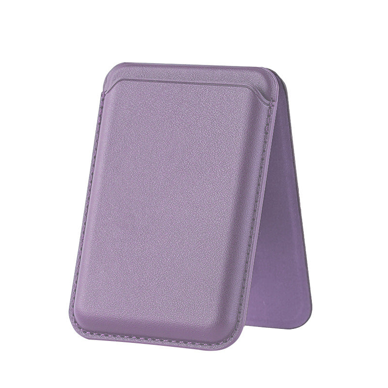 Magnetic Card Holder Stand for Apple 16Pro Max, Magsafe Strong-Magnet Phone A- Frame Stand with Card Slot Leather Case