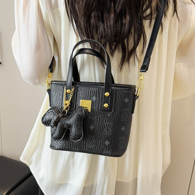 Fashion Printed Portable Vegetable Basket Bag Women's New Western Style All-Matching Shoulder Bag Cute Crossbody Bag