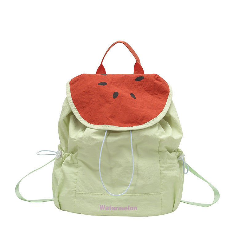 Cute Color-block Mini Backpack for Women, Waterproof Campus Style with Drawstring Design and Front Pocket