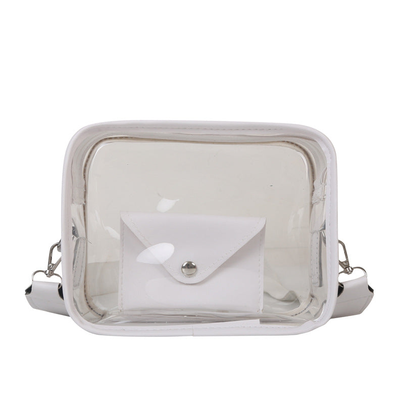 New Wide-Strap Bag Women's Messenger Bag Fashion Casual Simple Shoulder Transparent Jelly Pack