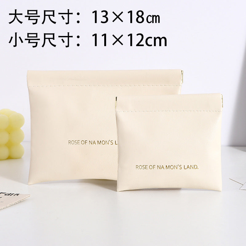 Minimalist PU Wallet with Auto-Closure Design for Earphones, Makeup, and Daily Essentials - Compact & Stylish