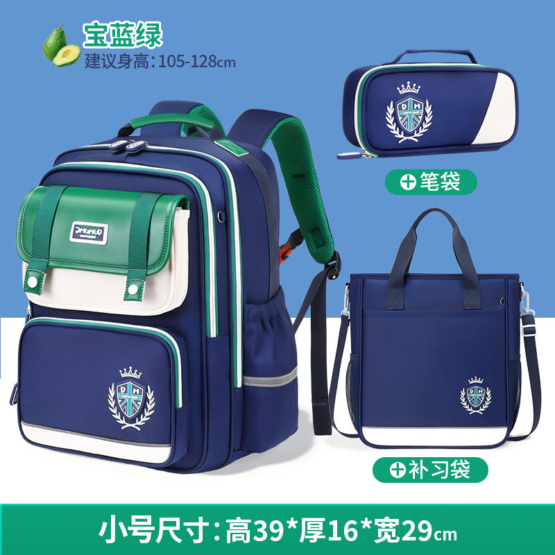2026 New Kids Backpack for Grades 1-6, Lightweight & Ergonomic Design with Large Capacity, Breathable and Waterproof Oxford Fabric, British Style School Bag with Pencil Case and Study Bag Set