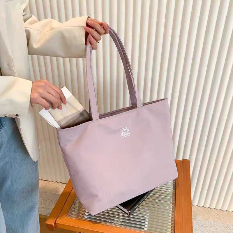 2024 Autumn Fashionable Tote Bag for Women, Large Capacity Waterproof Nylon Shoulder Bag with Zippered Inner Pocket and Open Pockets