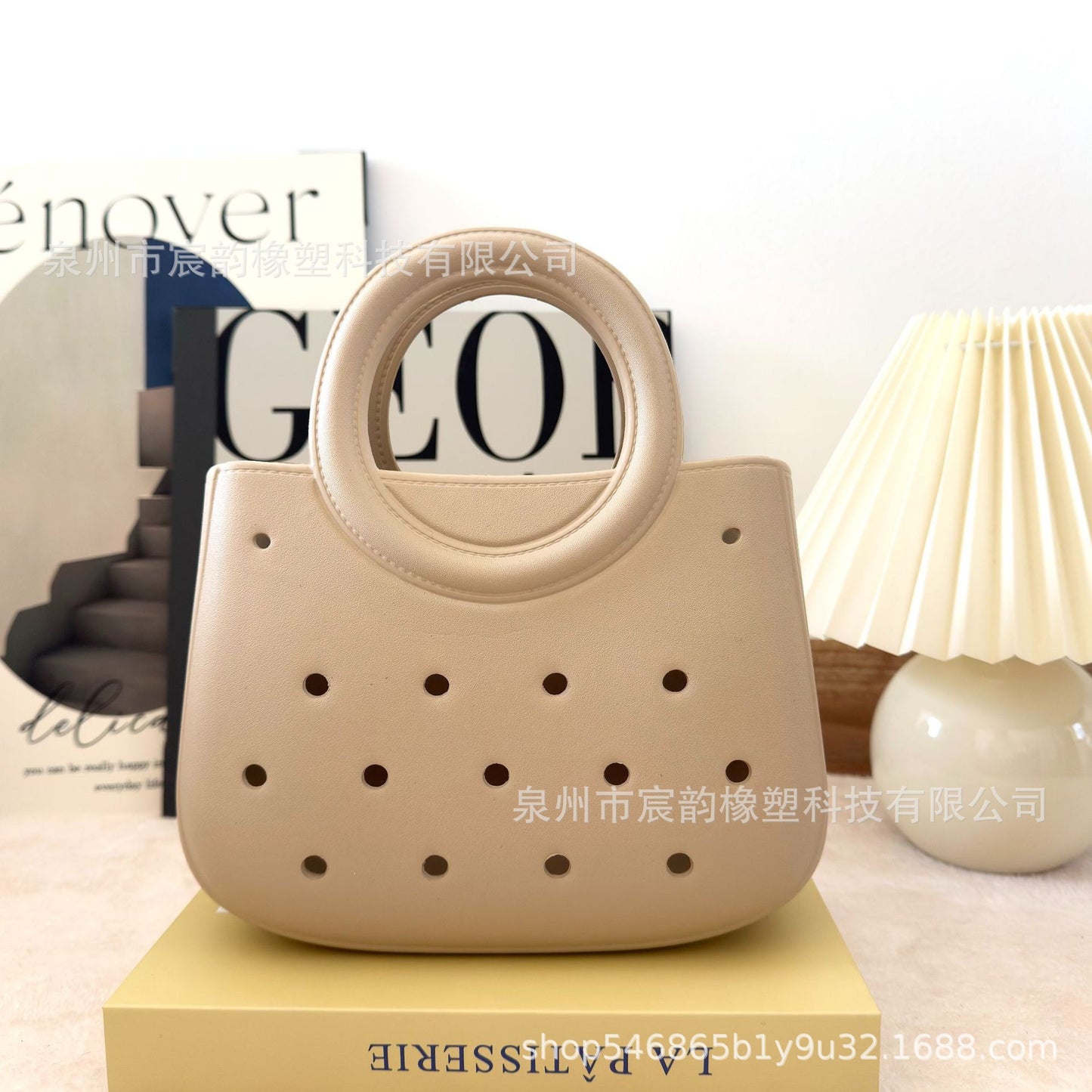 Eva Beach Bag Outdoor Seaside Vacation Ring Handbag Large Capacity Breathable Women's Shoulder Hole Bag