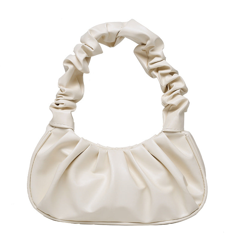 New Pu Pleated Cloud Bag Women's Shoulder Underarm Bag Fashion Trend Everyday Joker Handbag