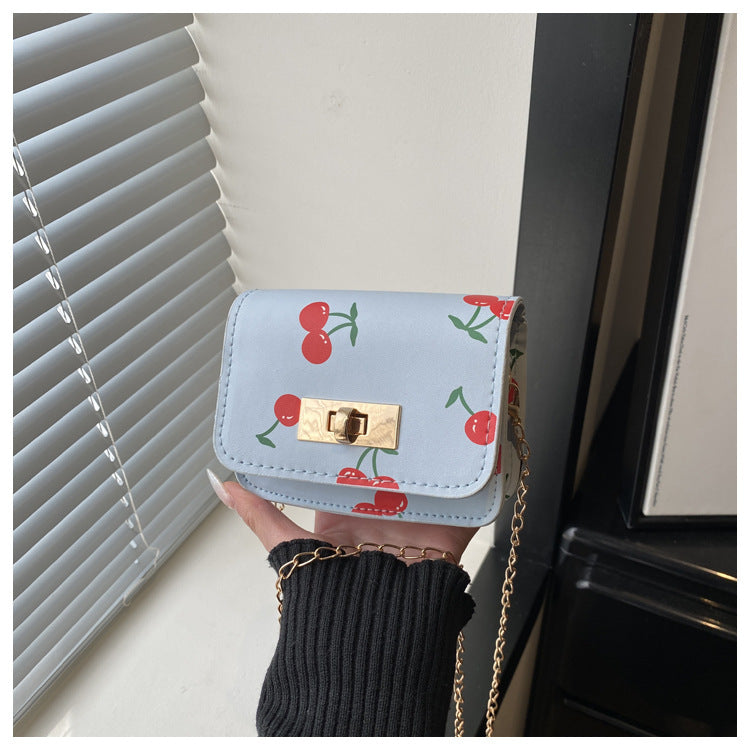 Fresh Cherry Print Fashionable New Spring Cute Trendy Sweet Korean Style Fashion Crossbody Shoulder Bag