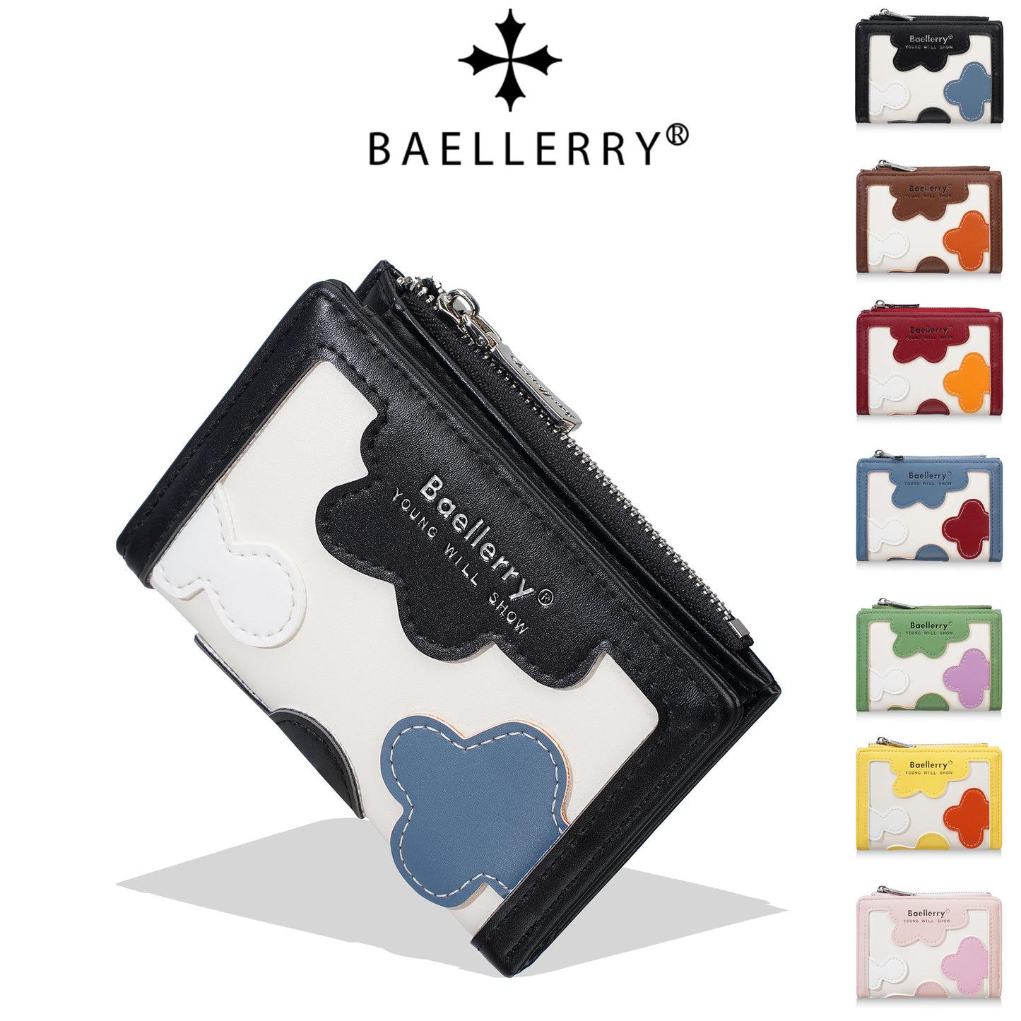 Cute Floral Design Women's Wallet with Zipper and Multiple Card Slots, Lightweight and Fashionable Everyday Purse