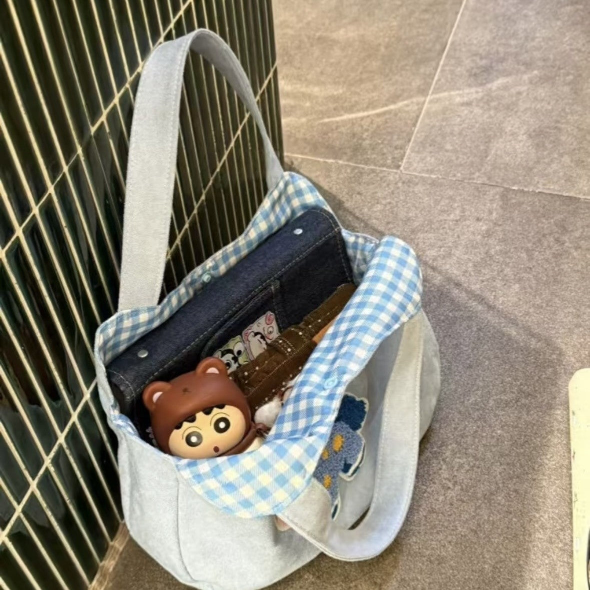 Cute Original Embroidered Mini Horse Tote Bag for Daily Use, Cartoon Design with Soft Canvas Material