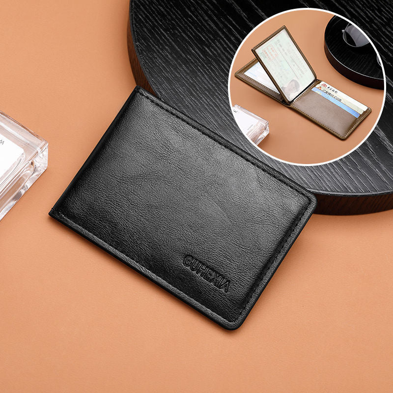 Retro Leather Driving License Leather Case Men's Multi-Functional Certificate Card Holder Motor Vehicle Card Holder Ultra-Thin Driving License Clip