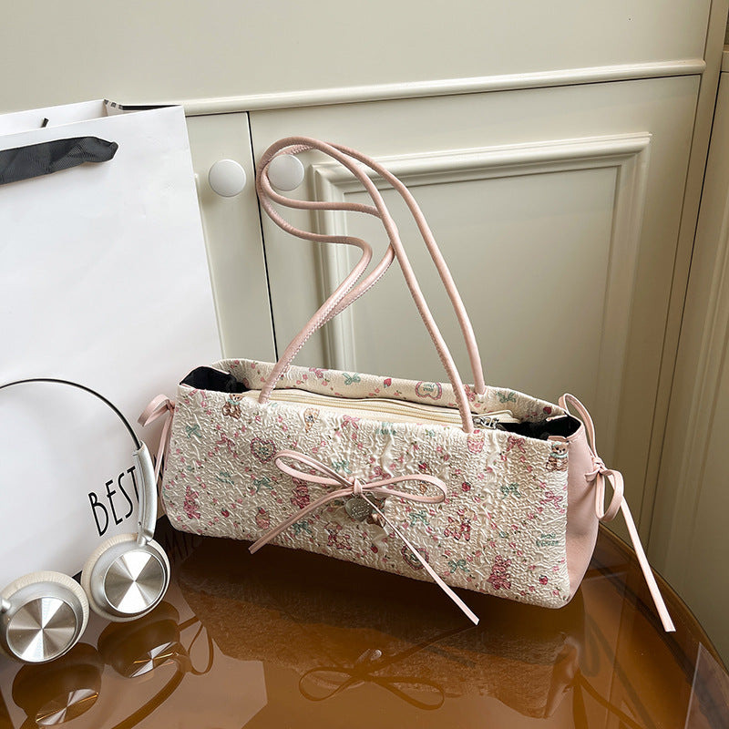 Korean Style Sweet Bow Bag Women's New Fashion Trendy All-Match Commute Shoulder Bag