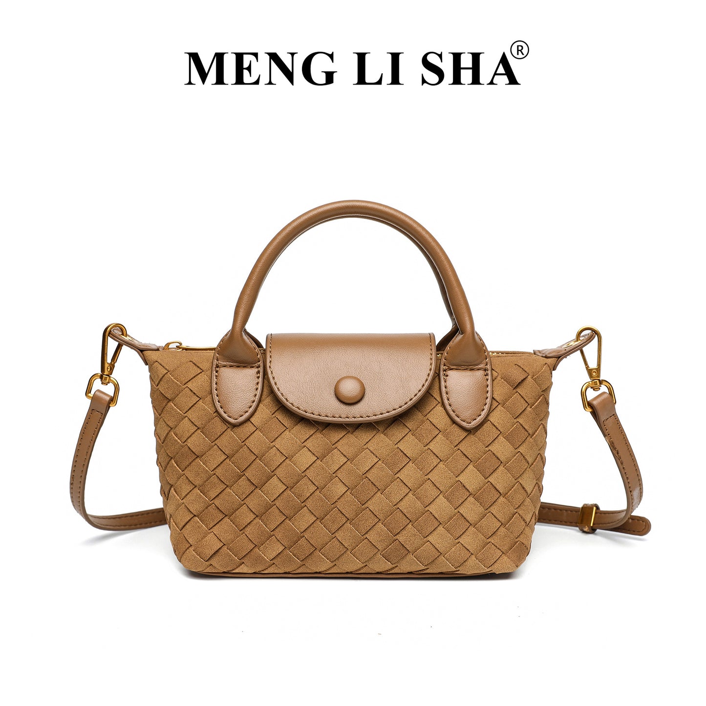 Woven Bag Women's Fashion Longchamps Bag Trendy One-Shoulder Crossbody Dumpling Bag Commuter's All-Matching Portable Small Square Bag