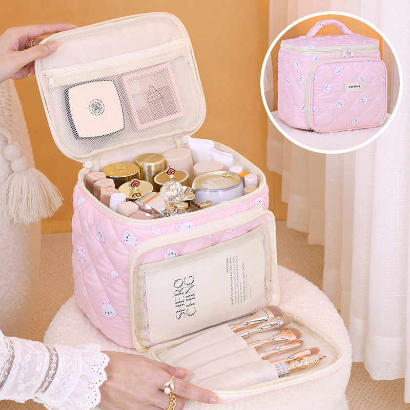 Multifunctional Partition Magic Cosmetic Bag Multi-Pocket Storage Design Travel Portable Toiletry Bag