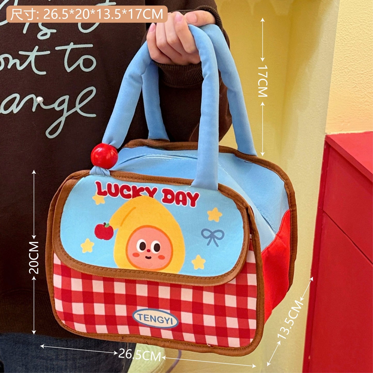 Cartoon Funny Thermal Lunch Bag Women's Large Capacity Aluminum Film Lunch Box Bag