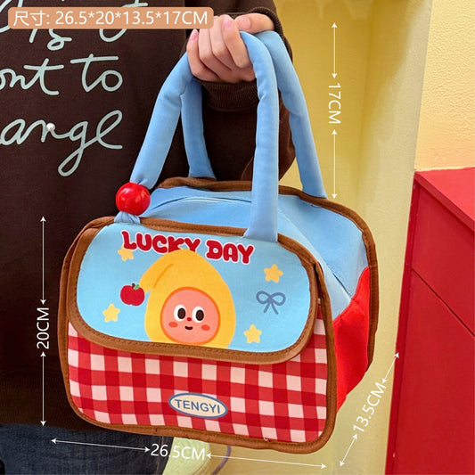 Cartoon Funny Thermal Lunch Bag Women's Large Capacity Aluminum Film Lunch Box Bag