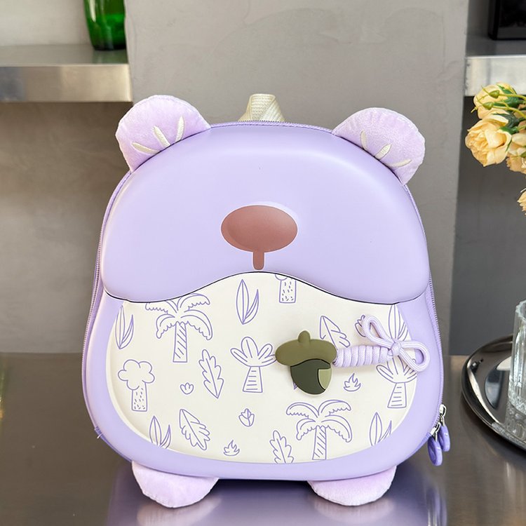 Cute Bear-Shaped Kids Backpack with Large Capacity and Lightweight Design for Preschool and Primary School