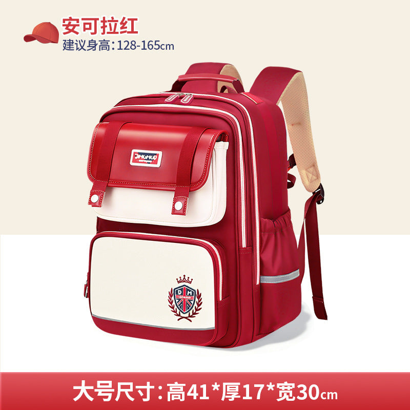 2026 New Kids Backpack for Grades 1-6, Lightweight & Ergonomic Design with Large Capacity, Breathable and Waterproof Oxford Fabric, British Style School Bag with Pencil Case and Study Bag Set