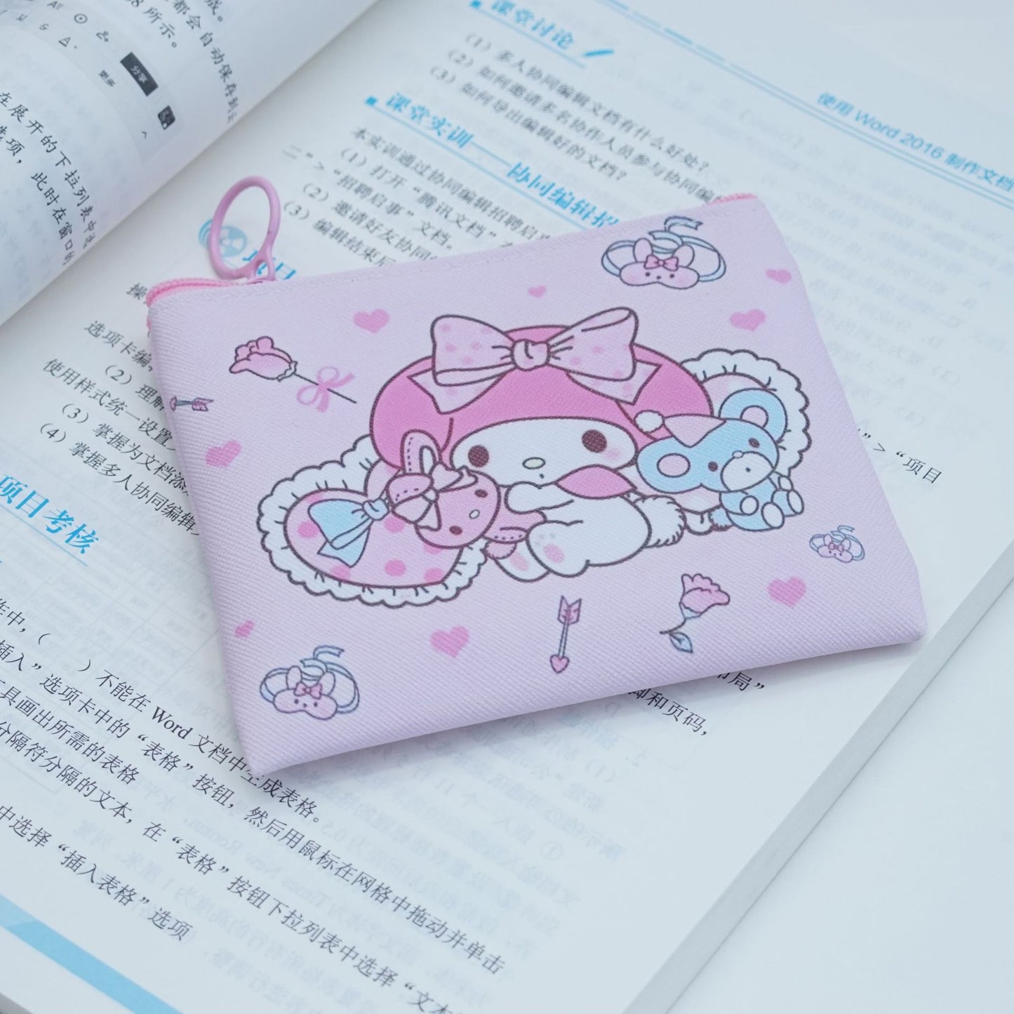 Cute My Melody Mini Wallet for Kids and Students with Drawstring Design and Cartoon Print