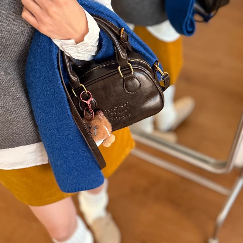 Bowling Style Women's Cross-Body Bag Fashion PU Leather Small Square Bag Fashion Minority Design