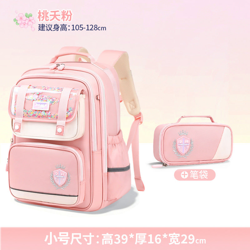 2026 New Kids Backpack for Grades 1-6, Lightweight & Ergonomic Design with Large Capacity, Breathable and Waterproof Oxford Fabric, British Style School Bag with Pencil Case and Study Bag Set