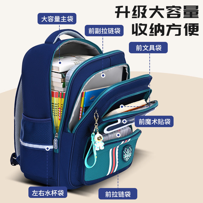Lightweight & Breathable School Backpack for Kids with Large Capacity and Ergonomic Design, Perfect for Grades 1-6