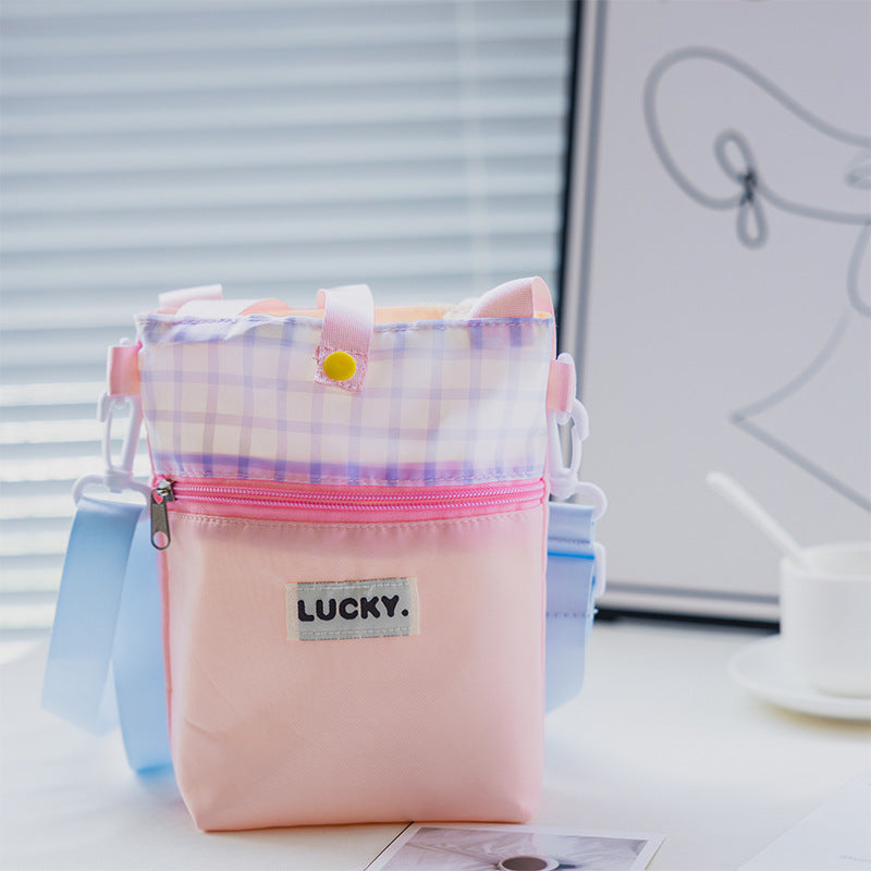 Dopamine Crossbody Water Cup Bag Outdoor Thermos Cup Cover Cross-Body Hand-Carrying Water Cup Buggy Bag