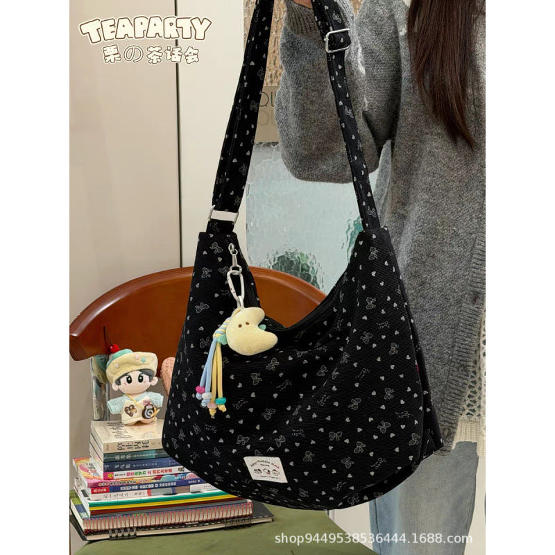 Women's Shoulder Bag New Korean Style Large Capacity Totes Polka Dot Pattern Cute Commute Leisure All-Match Shoulder Bag