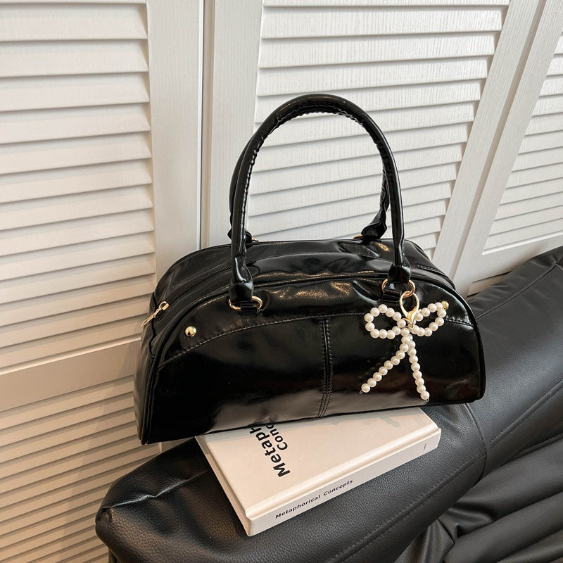 Bowling Bag Women's Fashionable Spring New Korean Style Large Capacity Commute Leisure Shoulder Underarm Handbag