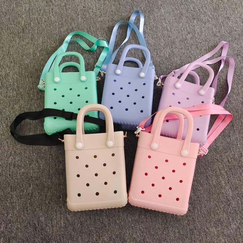 Cute Croc-Style Mini Shoulder Bag with Adjustable Strap for Women, Fashionable and Trendy Everyday Accessory