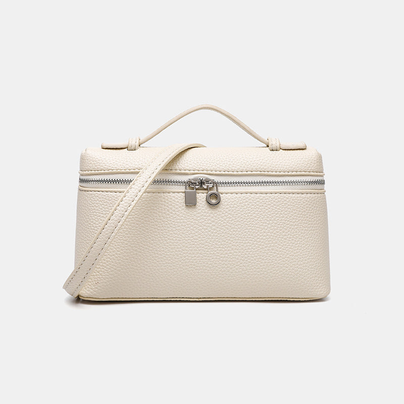 Lunch Box Bag PU Leather Women's Simple All-Match Shoulder Crossbody Box Bag Niche Temperament Women's Bag