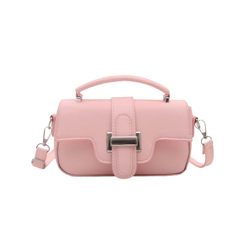 Trendy Western Style Belt Buckle Fashionable Spring New Light Luxury Commute Leisure Single Shoulder Crossbody Portable Small Square Bag for Women