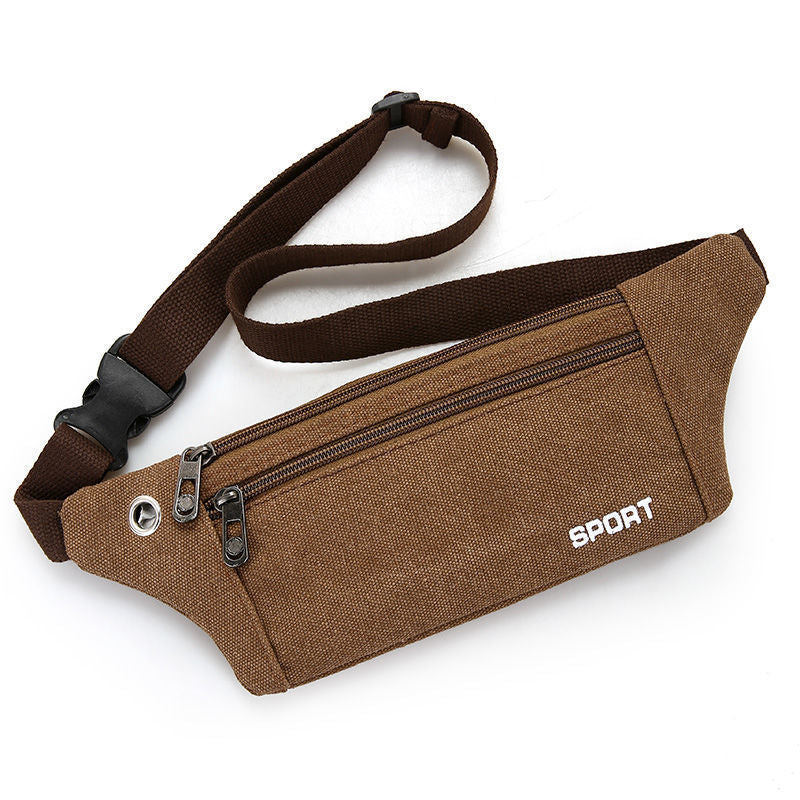 Canvas Mobile Phone Waist Bag Men's Durable Outdoor Sport Climbing Running Stall Bag