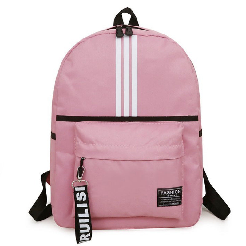 Women's Schoolbag Urban Simple Striped Backpack Student Schoolbag Waterproof and Hard-Wearing Large Capacity Unisex Campus Backpack