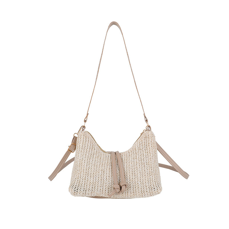 Women's Straw Shoulder Bag Fashionable New Unique and Exquisite Spring Versatile Texture High Class Elegant Crossbody Bag