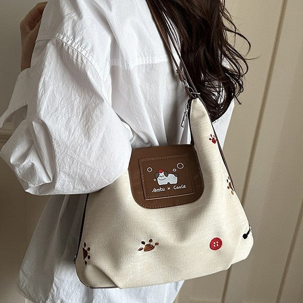 New Cute Embroidered Ribbon Pendant Western Style Leisure Simple Daily Commuter Bag