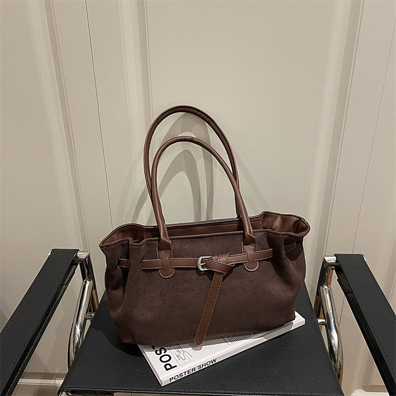 New Casual Retro Suede Bag Women's Shoulder Underarm Bag