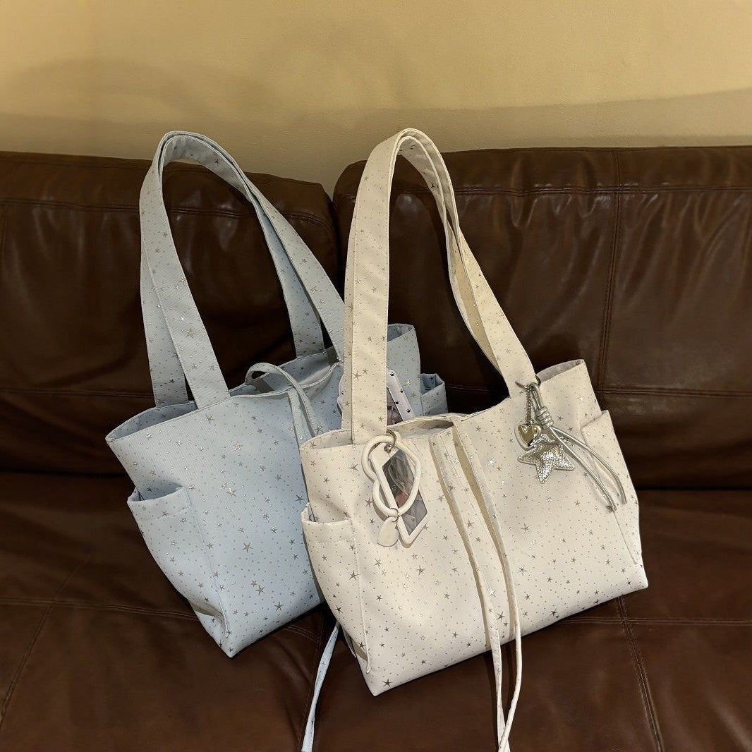 Women's Shoulder Bag Korean Style XINGX Rhinestone Canvas Tote Bag Large Capacity Shoulder Portable Commute Leisure Travel Versatile