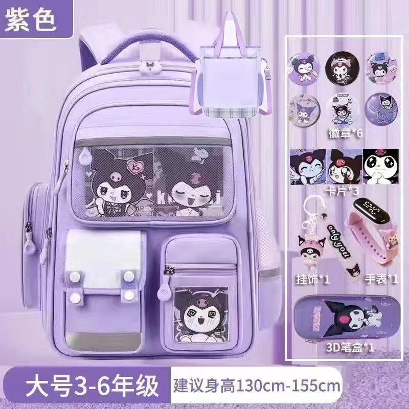 Cartoon Children's Schoolbag Burden-Reducing Spine Protection Large Capacity Breathable Waterproof