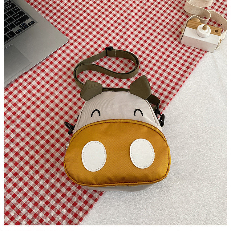 Cute Animal Cartoon Backpack for Kids - Stylish Dual-Shoulder Bag with Zipper Closure and Phone Pocket