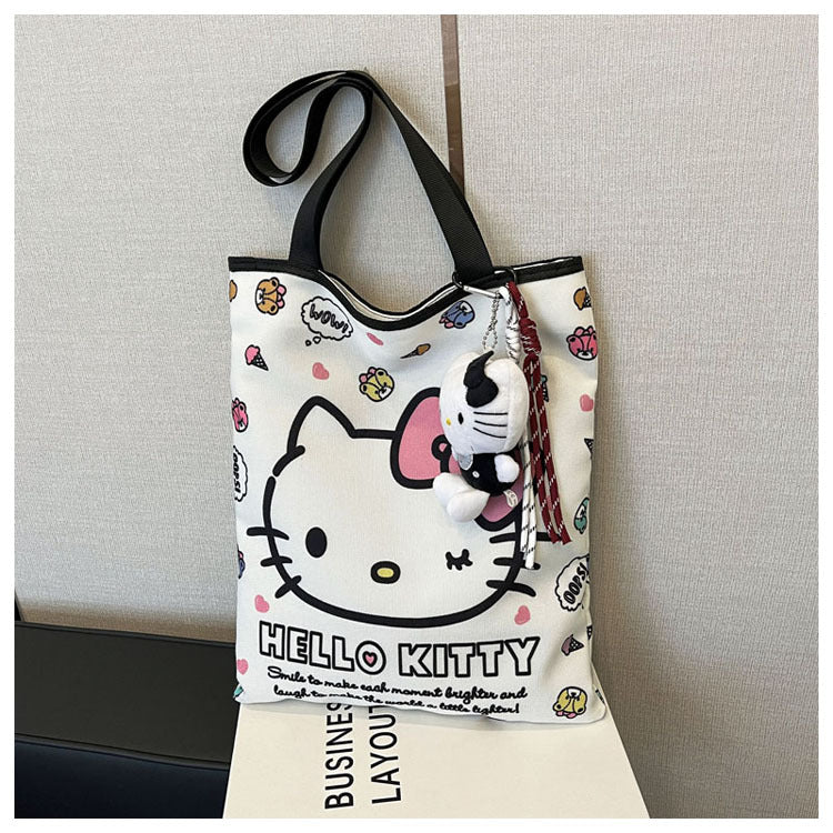 Handbag Women's Large Capacity Fashion New Hello Kitty Cartoon Portable All-Match Single-Shoulder Bag