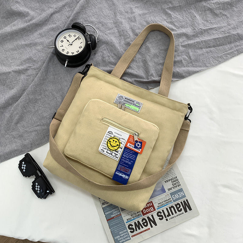 Shoulder Messenger Bag Couple Backpack Student Class Schoolbag Simple and Elegant Large-Capacity Backpack