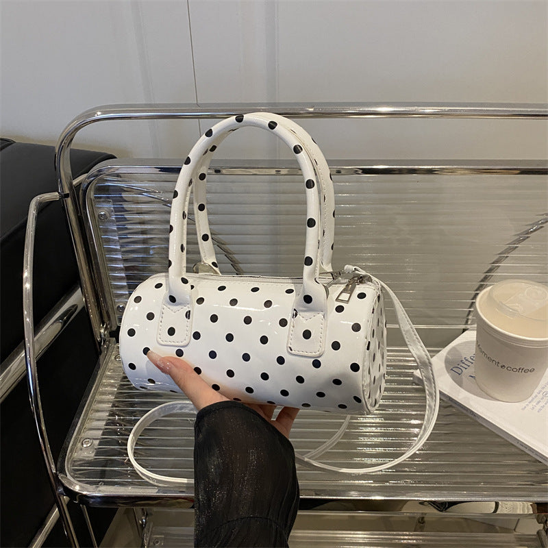 Polka Dot Bag Women's New French Retro Underarm Exquisite Portable round Bag